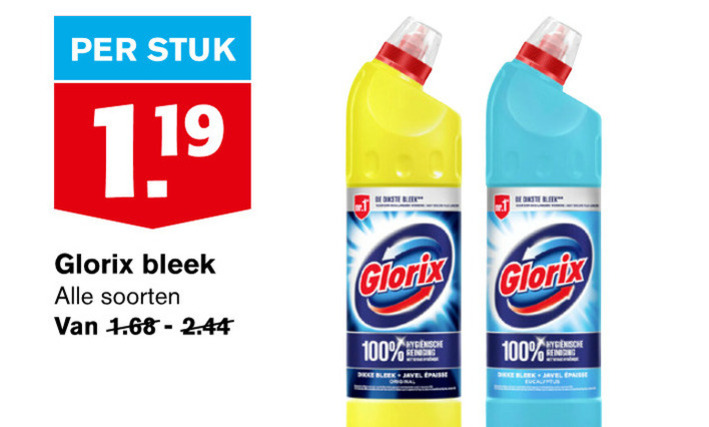 Glorix   bleekmiddel folder aanbieding bij  Hoogvliet - details