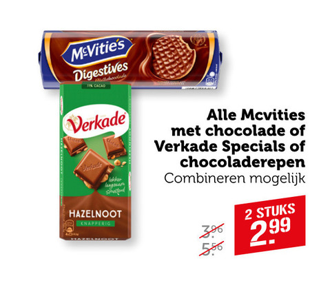 Verkade   biscuits, chocolade folder aanbieding bij  Coop - details