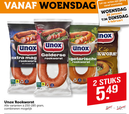 Unox   rookworst folder aanbieding bij  Coop - details