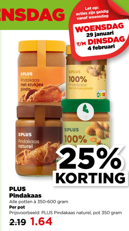 Plus Huismerk   pindakaas folder aanbieding bij  Plus - details