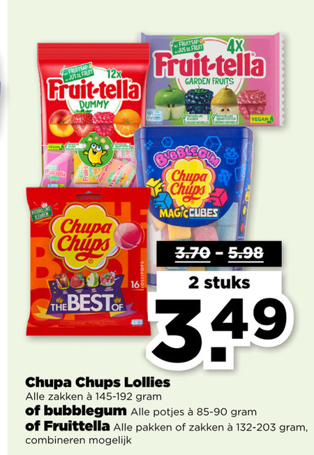 Fruit-Tella   lollie, snoep folder aanbieding bij  Plus - details