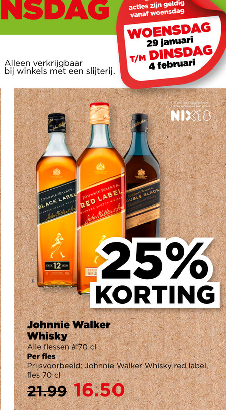 Johnnie Walker   whisky folder aanbieding bij  Plus - details