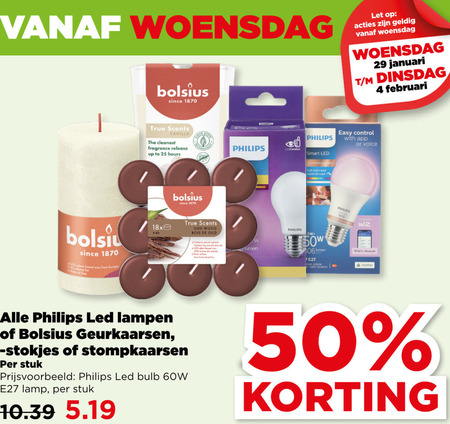 Bolsius   led lamp, geurkaars folder aanbieding bij  Plus - details