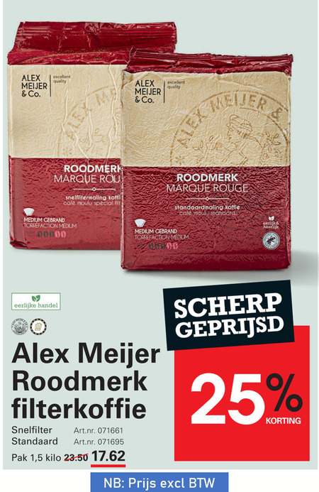 Alex Meijer   koffie folder aanbieding bij  Sligro - details