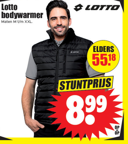 Lotto   heren bodywarmer folder aanbieding bij  Dirk - details