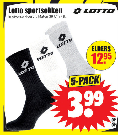 Lotto   sportsokken folder aanbieding bij  Dirk - details