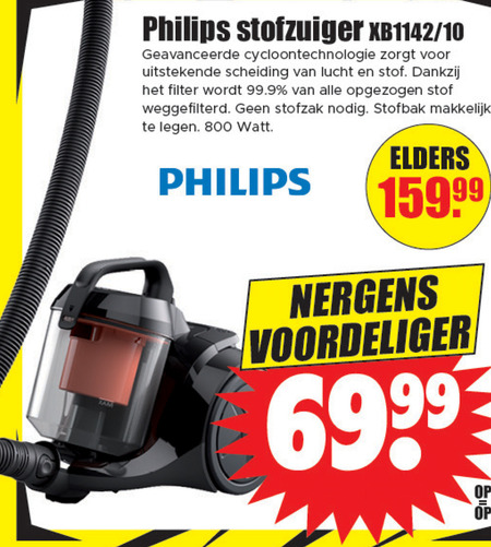 Philips   stofzuiger folder aanbieding bij  Dirk - details