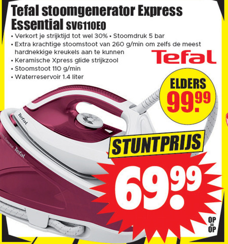 Tefal   stoomstrijksysteem folder aanbieding bij  Dirk - details