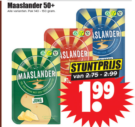 Maaslander   kaasplakken folder aanbieding bij  Dirk - details