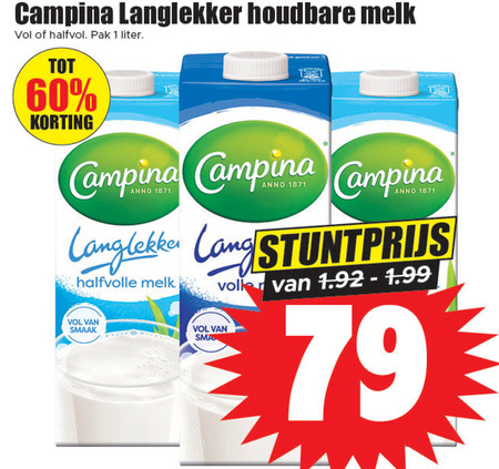 Campina   melk folder aanbieding bij  Dirk - details