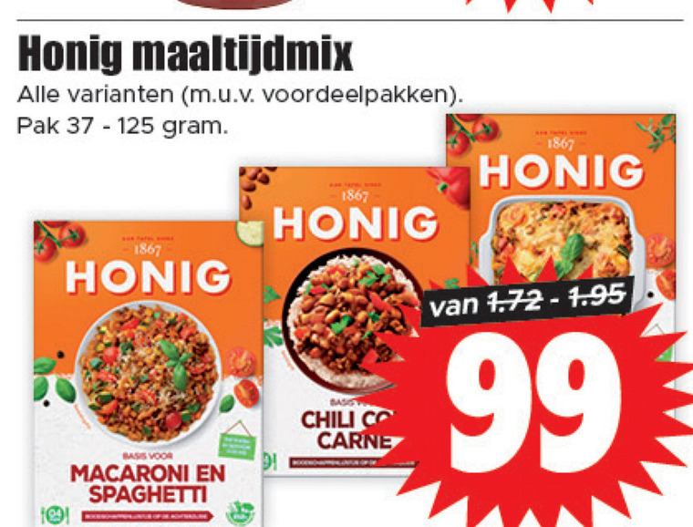 Honig   maaltijdmix folder aanbieding bij  Dirk - details