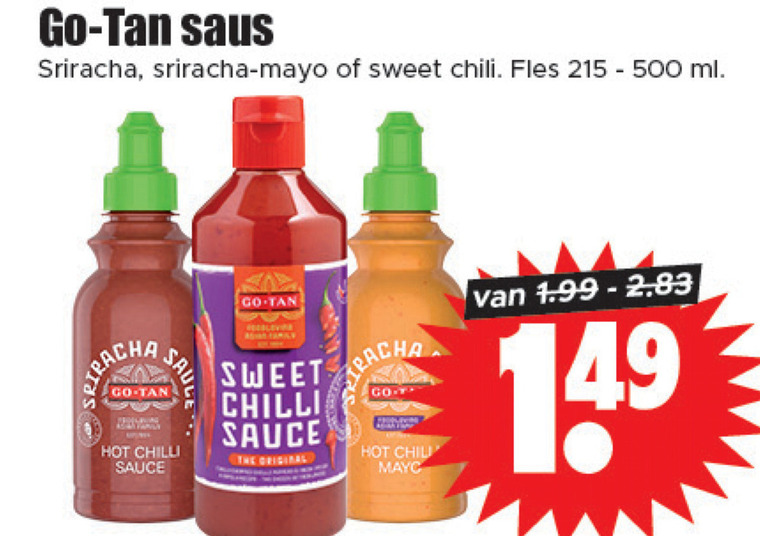 Go-Tan   chilisaus folder aanbieding bij  Dirk - details