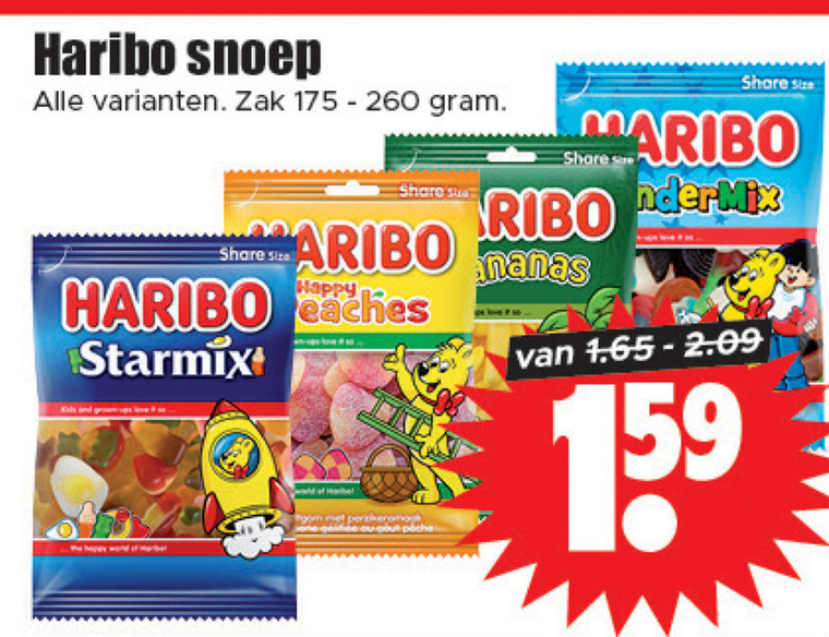 Haribo   snoep folder aanbieding bij  Dirk - details