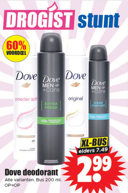 Dove   deodorant folder aanbieding bij  Dirk - details