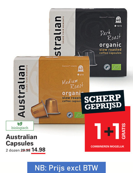 Australian   koffiecups folder aanbieding bij  Sligro - details