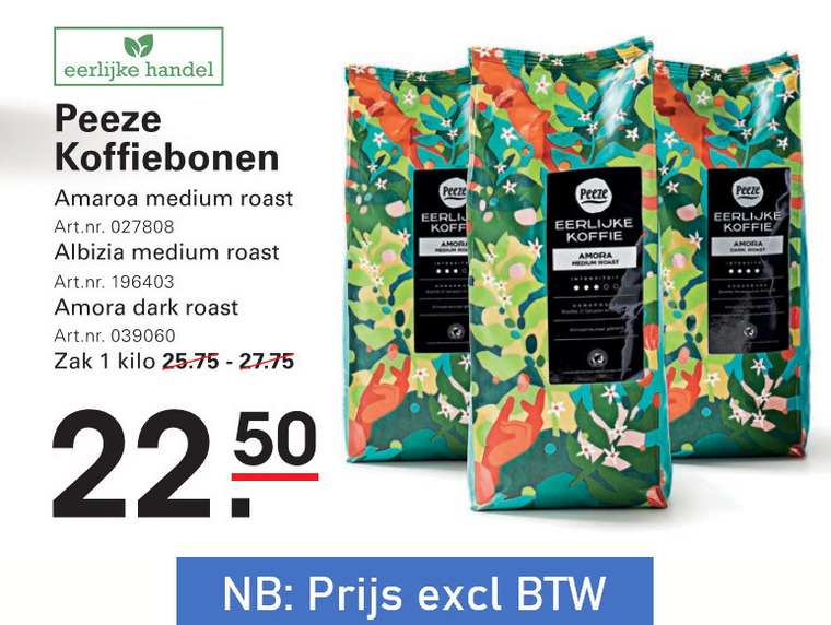 Peeze   koffiebonen folder aanbieding bij  Sligro - details