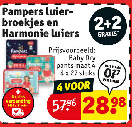 Pampers   luiers, luierbroekjes folder aanbieding bij  Kruidvat - details