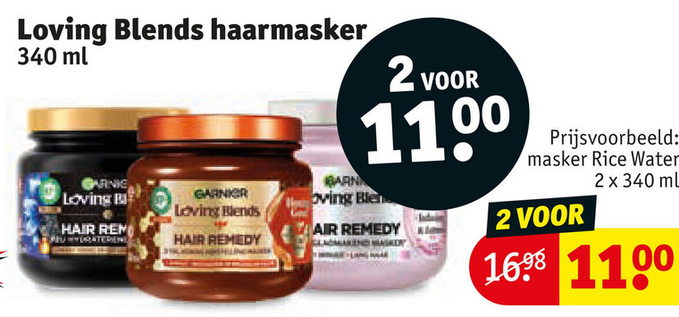 Garnier Loving Blends   haarmasker folder aanbieding bij  Kruidvat - details