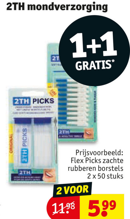 2TH   tandenstokers, interdentale ragers folder aanbieding bij  Kruidvat - details