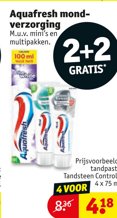 Aquafresh   tandpasta folder aanbieding bij  Kruidvat - details