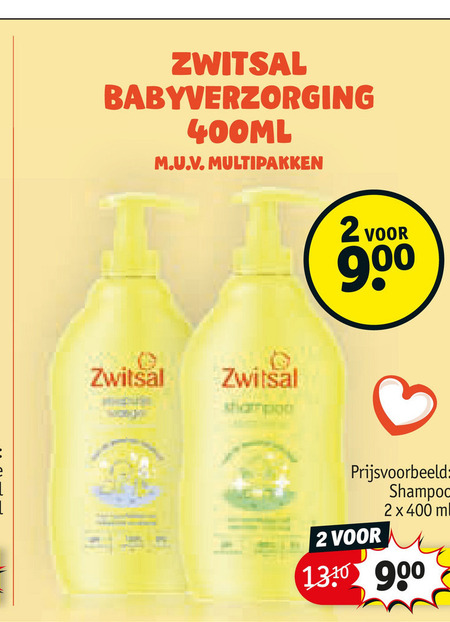 Zwitsal   babyshampoo, shampoo folder aanbieding bij  Kruidvat - details