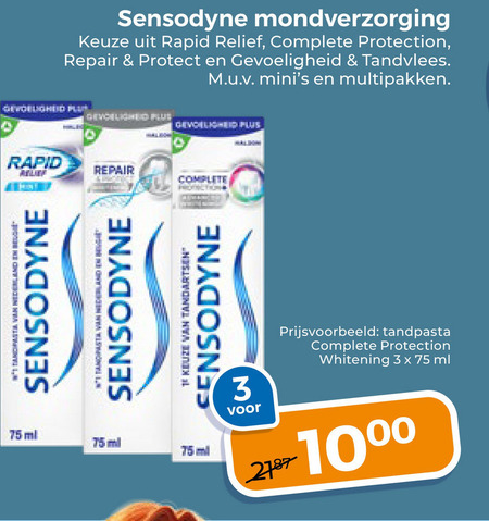 Sensodyne   tandpasta folder aanbieding bij  Trekpleister - details