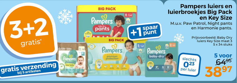 Pampers   luiers, luierbroekjes folder aanbieding bij  Trekpleister - details