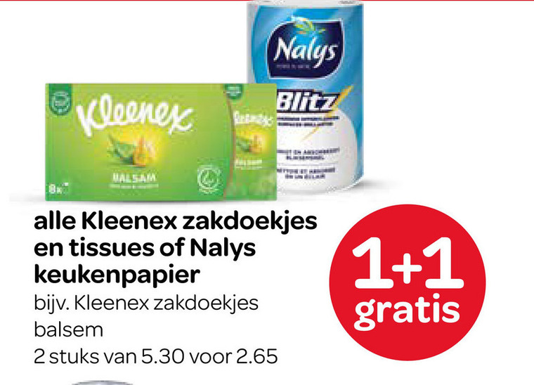 Kleenex   tissue, keukenpapier folder aanbieding bij  Spar - details