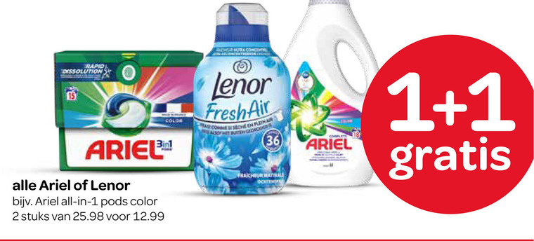 Lenor   wasmiddel, wasverzachter folder aanbieding bij  Spar - details