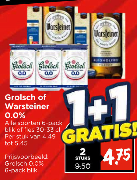 Grolsch   alcoholvrij bier folder aanbieding bij  Vomar - details