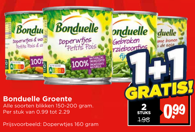 Bonduelle   groenteconserven folder aanbieding bij  Vomar - details