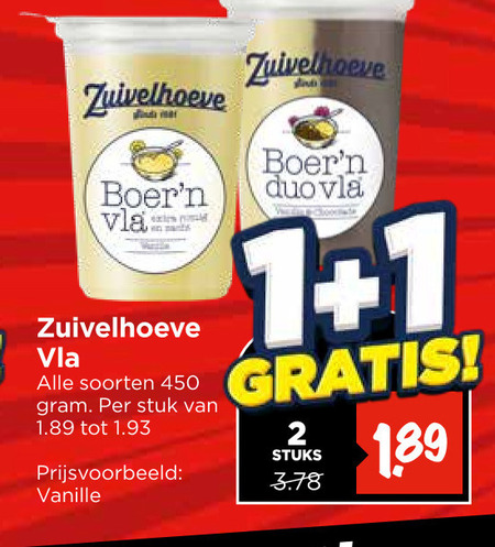 Zuivelhoeve   vla folder aanbieding bij  Vomar - details