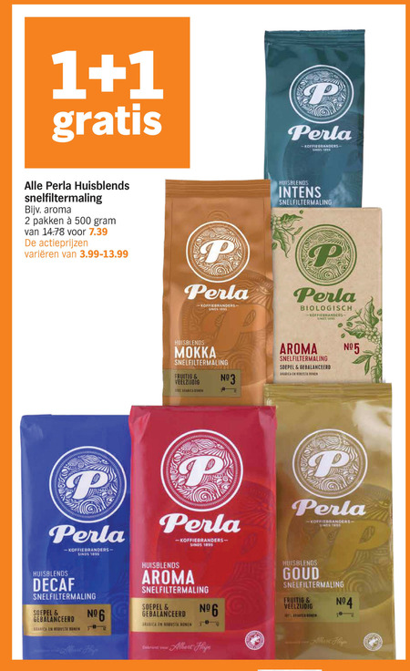 Perla   koffie folder aanbieding bij  Albert Heijn - details