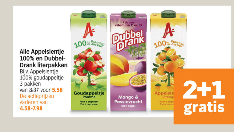 Dubbeldrank   fruitdrank folder aanbieding bij  Albert Heijn - details