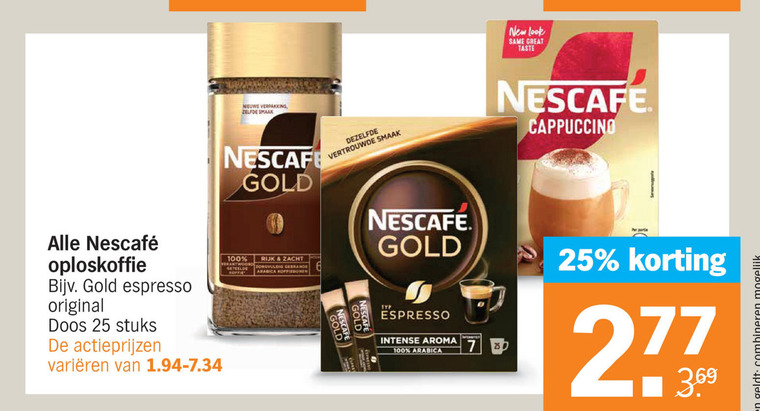 Nescafe   oploskoffie folder aanbieding bij  Albert Heijn - details