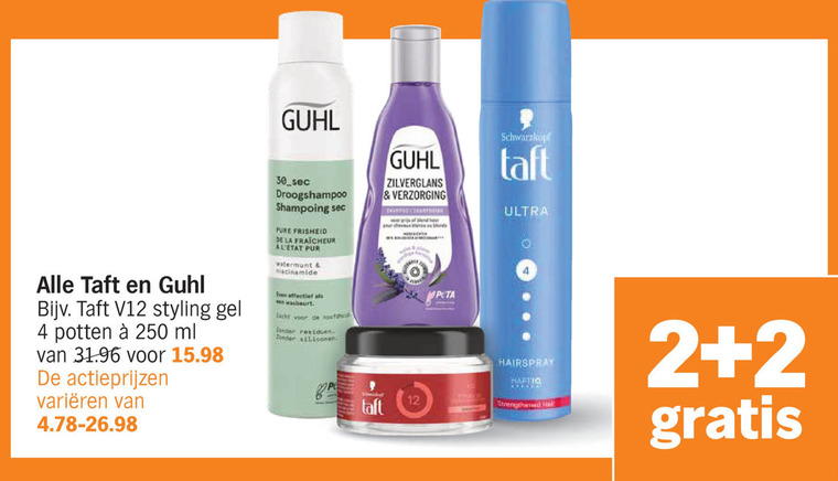 Taft   haarverzorging, shampoo folder aanbieding bij  Albert Heijn - details