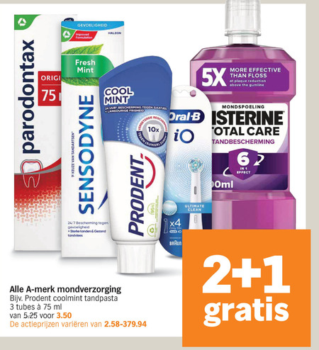 Alle merken   tandenborstel, tandpasta folder aanbieding bij  Albert Heijn - details