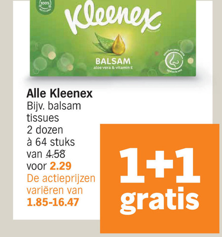 Kleenex   zakdoek, tissue folder aanbieding bij  Albert Heijn - details