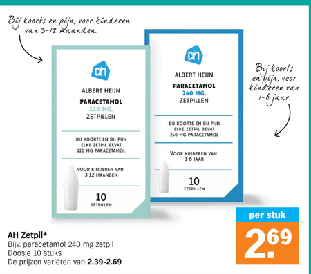 Albert Heijn Huismerk   paracetamol, pijnremmer folder aanbieding bij  Albert Heijn - details