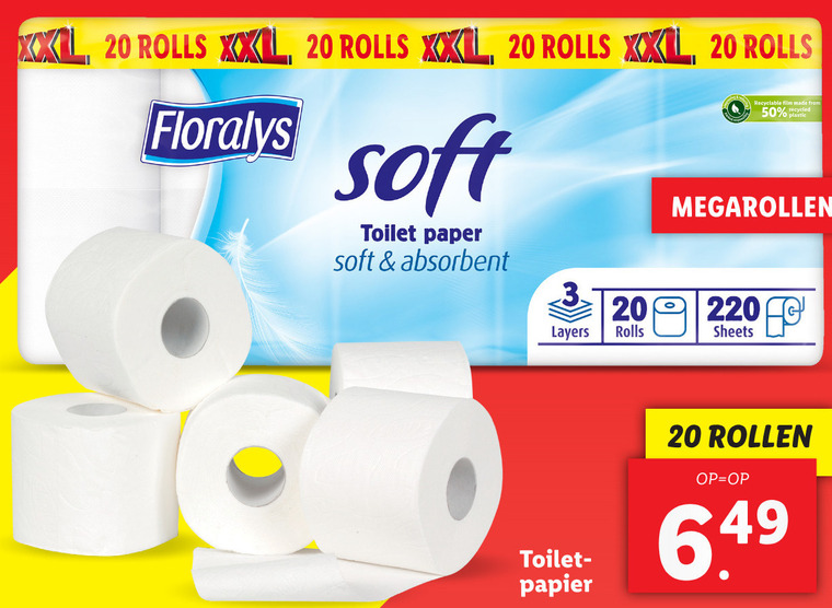 Floralys   toiletpapier folder aanbieding bij  Lidl - details