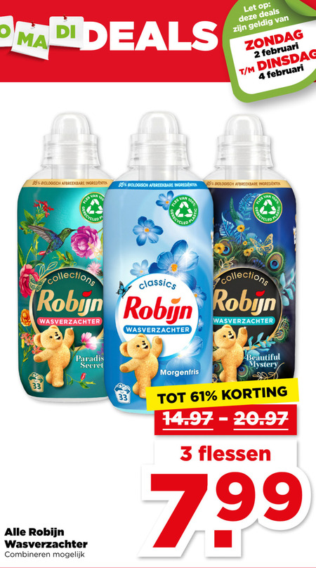 Robijn   wasverzachter folder aanbieding bij  Plus - details