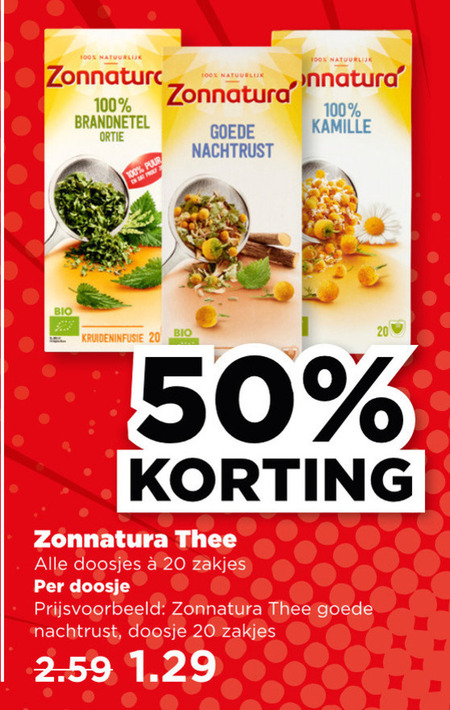 Zonnatura   thee folder aanbieding bij  Plus - details