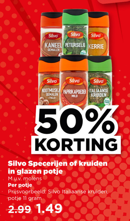 Silvo   kruiden folder aanbieding bij  Plus - details