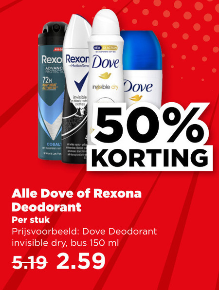 Dove   deodorant folder aanbieding bij  Plus - details