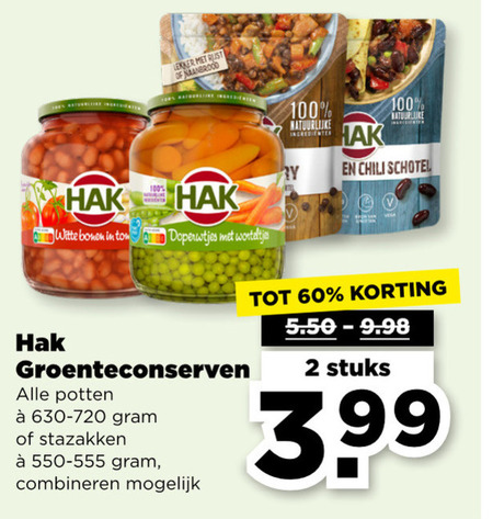 Hak   groenteconserven folder aanbieding bij  Plus - details