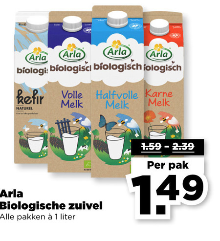 Arla   karnemelk, melk folder aanbieding bij  Plus - details