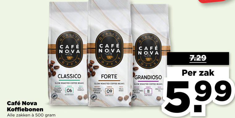 Cafe Nova   koffiebonen folder aanbieding bij  Plus - details