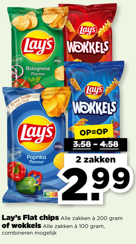 Lays   chips, zoutje folder aanbieding bij  Plus - details