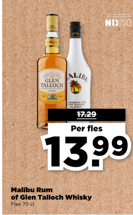 Malibu   rum, likeur folder aanbieding bij  Plus - details