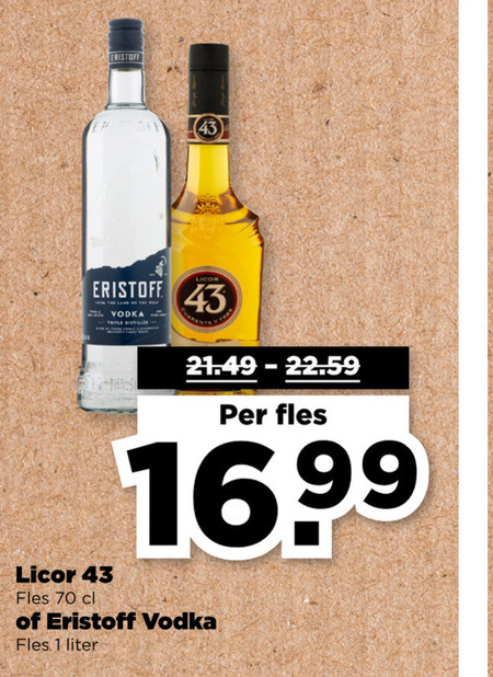 Licor 43   likeur, wodka folder aanbieding bij  Plus - details